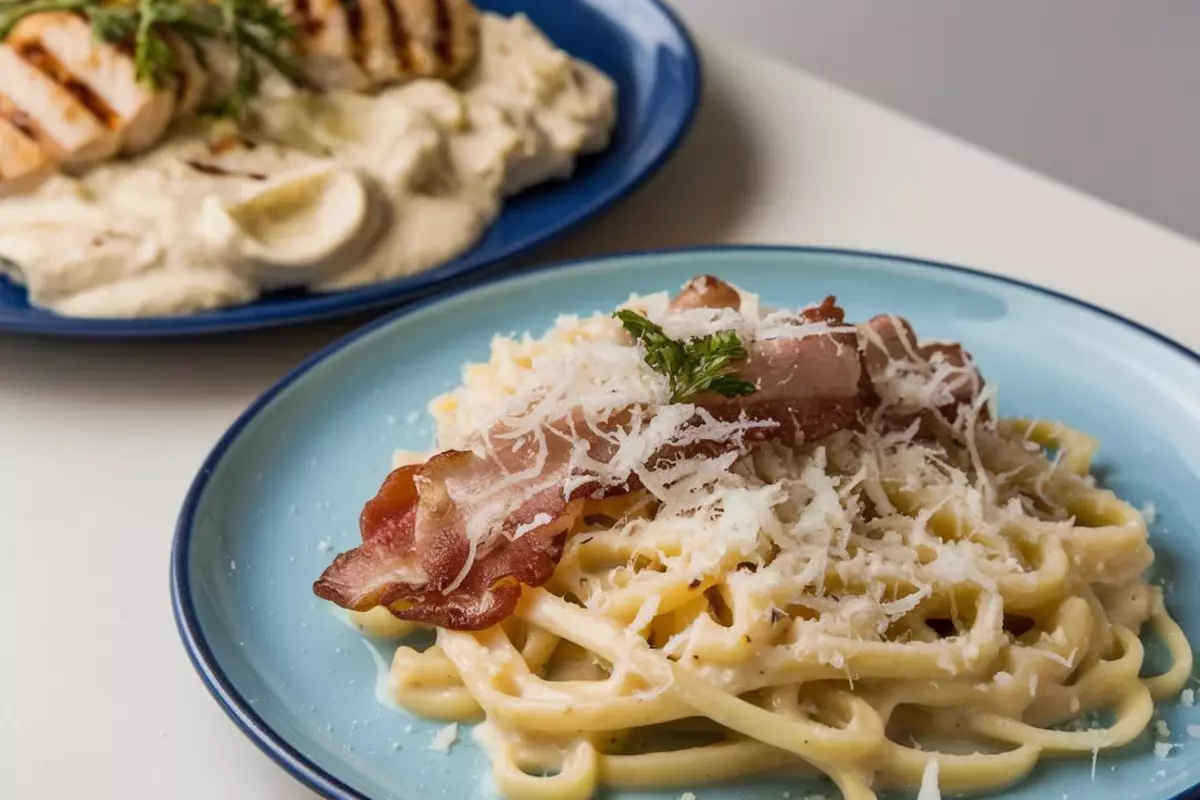 Difference between Chicken Alfredo and Carbonara