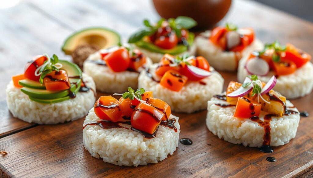 rice cakes with toppings